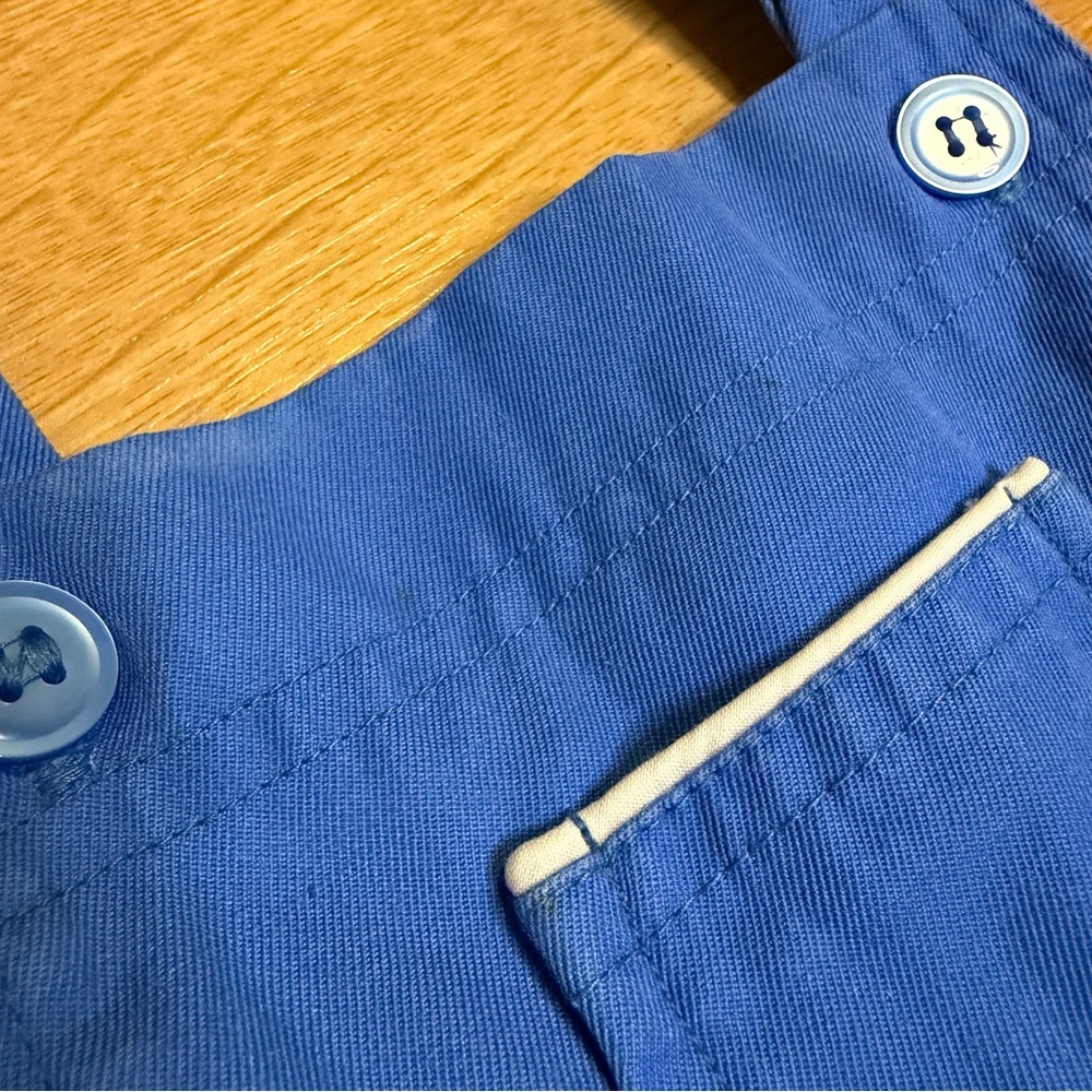 Sears Vintage Baby Infant Overalls Bundle, Train Pinstripe And Blue Size Small - Picture 9 of 11